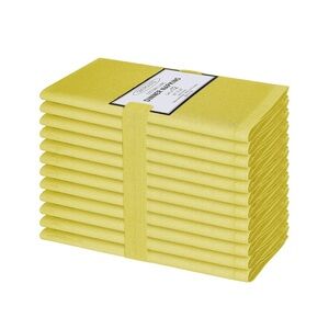 Cotton Clinic Cloth Dinner Napkins in Yellow – 12 Piece Set (NWT)